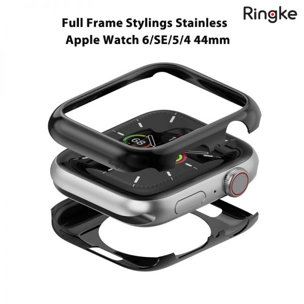 Op Apple Watch 6 SE 5 4 44mm RINGKE Full Frame Stylings Stainless 01 bengovn