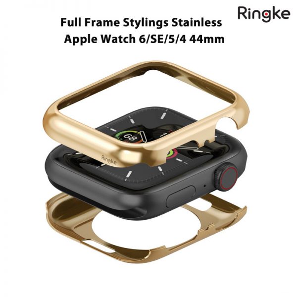 Op Apple Watch 6 SE 5 4 44mm RINGKE Full Frame Stylings Stainless 03 bengovn
