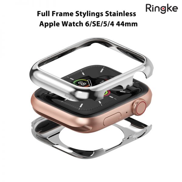 Op Apple Watch 6 SE 5 4 44mm RINGKE Full Frame Stylings Stainless 05 bengovn